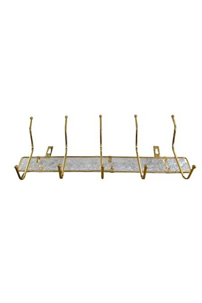 OEM Cuier cu 5 cârlige, Auriu metalic 41x4 cm