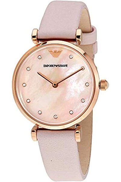 Emporio Armani Γυναικείο Ρολόι 32mm Μπαταρίας με Ροζ Δερμάτινο Λουράκι AR1958