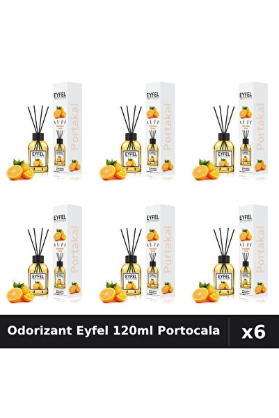 Eyfel Set 6 Odorizante Camera cu Betisoare Portocala 120ml - Parfum Intens, C...