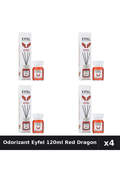 Eyfel Set 4 Odorizante Camera cu Betisoare Red Dragon 120ml - Parfum Intens