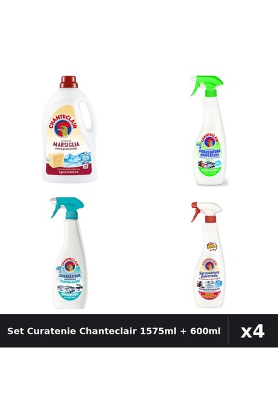 Chanteclair Set 4 Detergent și Degresant - 1575ml + 3x600ml - Marsilia, Lămâi...