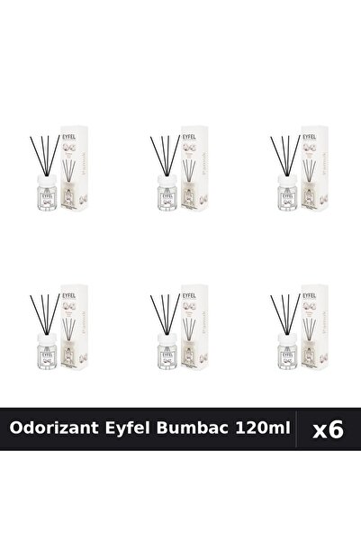 Eyfel Set 6 Odorizant Camera cu Betisoare Bumbac - Parfum Intens 120ml