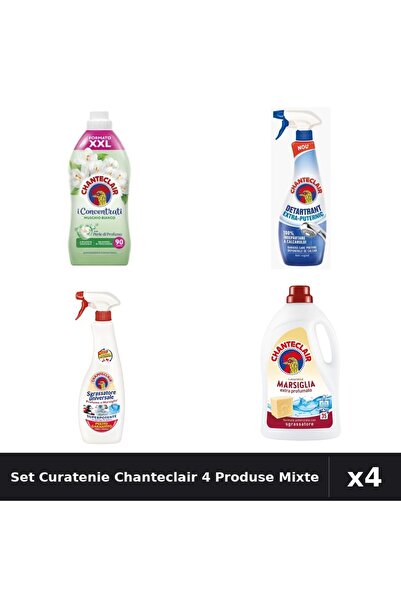 Chanteclair Set 4 Curatenie - Detergent, Balsam, Degresant, Detartrant - Mars...