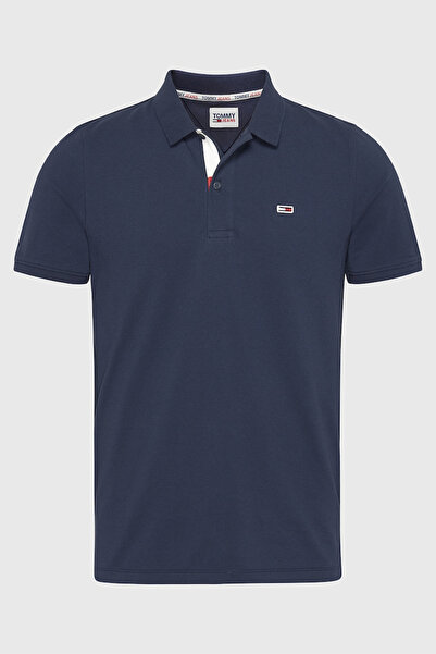 Tommy Jeans , Organic cotton polo shirt with logo, Navy, S