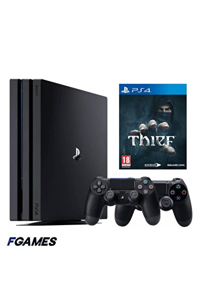 Sony Κονσόλα Playstation 4 Pro Ps4 1TB + Δύο Χειριστήρια + Παιχνίδι Thief για...