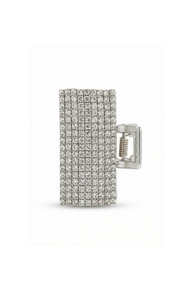 Runades Crystal Stone Rectangular Hairpin Silver Color Women's Accessory