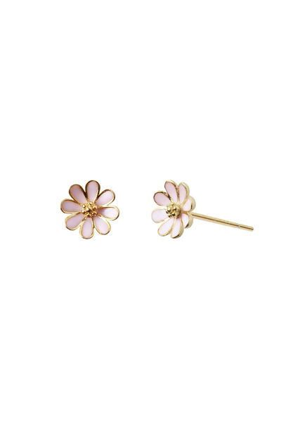 Lisa&Co. Cercei Argint Rose Chamomille Argint placat cu aur galben / Email / Roz