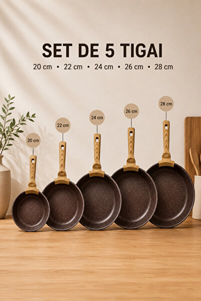 OEM HomeRoy – Top Bottom Set of 5 Pans, 20 cm – 22 cm – 24 cm – 26 cm – 28 cm