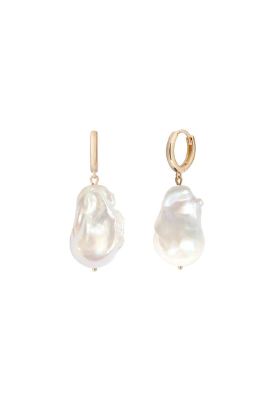 Lisa&Co. Cercei Aur White Pearl Drop Aur galben / Perle de apa dulce