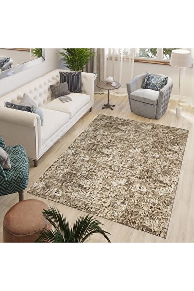 OEM Abstract Beige Anti-Slip Rug , Polyester, 150 x 230 cm