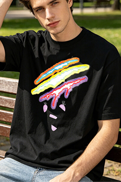 Fleck Colorful Abstract Art T Shirts For Men Rainbow Paint Splash Design Pers...