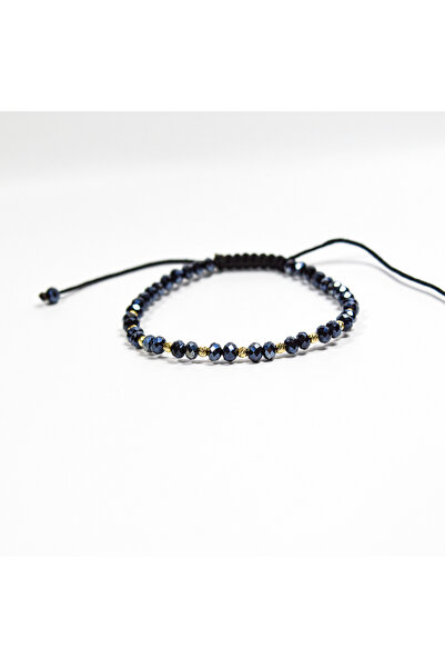 BLACK SWAN Bijoux Bratara cu 10 bile din aur 2.5 mm 14K si cristale naturale