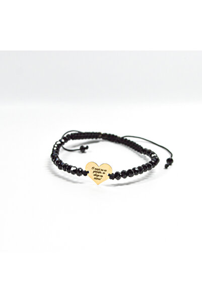 BLACK SWAN Bijoux Bratara cu inimioara din aur 14K si cristale din sticla - M...