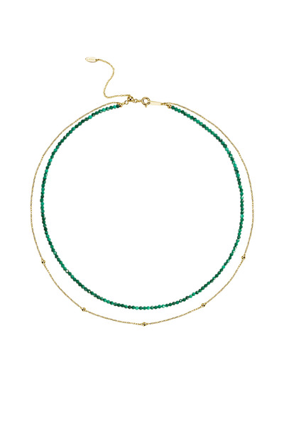 Lisa&Co. Colier Argint Malachit&Drops