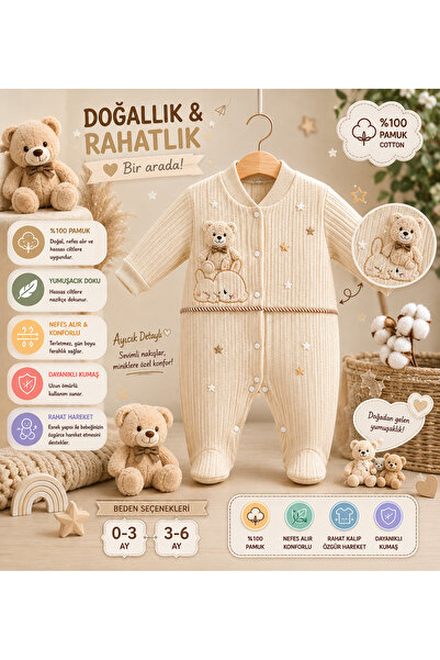 Gaye İlkim Kids Çocuk Butik Giyim Bej Bebek Tulum