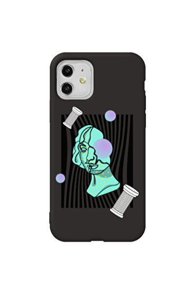 Other Apple iPhone 11 Columns Black Colored Silicone TPU Θήκη