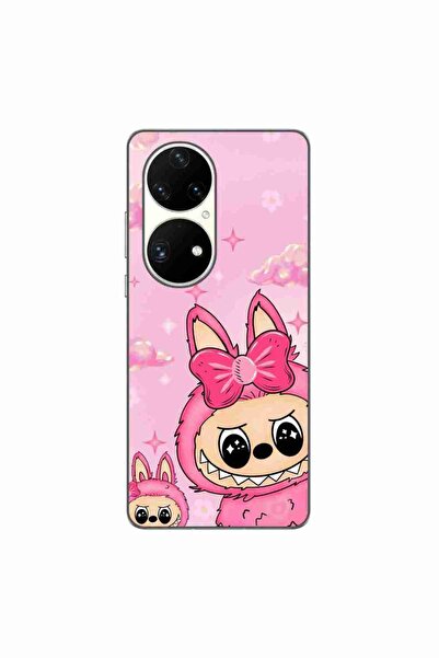 OEM Husa compatibila cu Huawei P50 Pro Silicon Gel Tpu Model Labubu Pink Fantasy