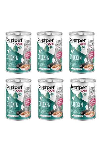 Bestpet Care Hairball Control Tavuklu Kedi Konservesi 400 gr 6'lı Paket