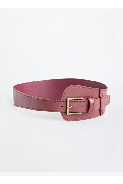 Jimmy Key Bordo Asimetrik Tokalı Kemer