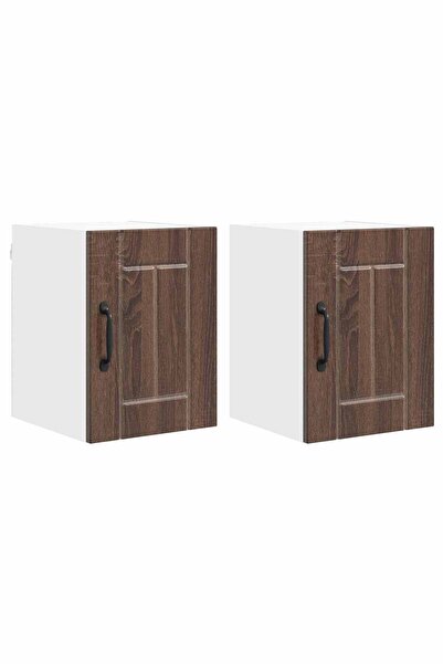 vidaxl Dulap de bucătărie 2 pcs Stejar închis 30 x 31 x 40 cm