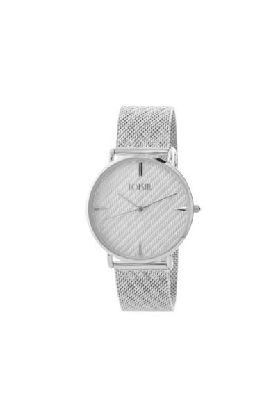 Loisir Ρολόι Γυναικείο Runway με ατσάλινο mesh band και λευκό textured κα