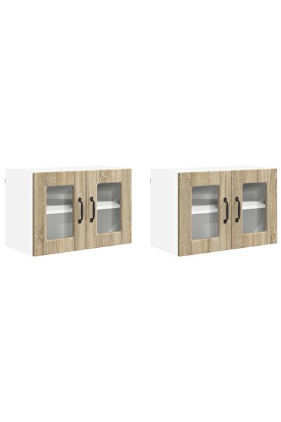 vidaxl Dulap de bucătărie cu raft 2 pcs Stejar Sonoma 60 x 31 x 40 cm