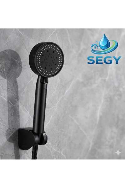 segyhome 5 Fonksiyonlu Siyah Yüksek Basınçlı Ayarlanabilir Duş Başlığı Siyah