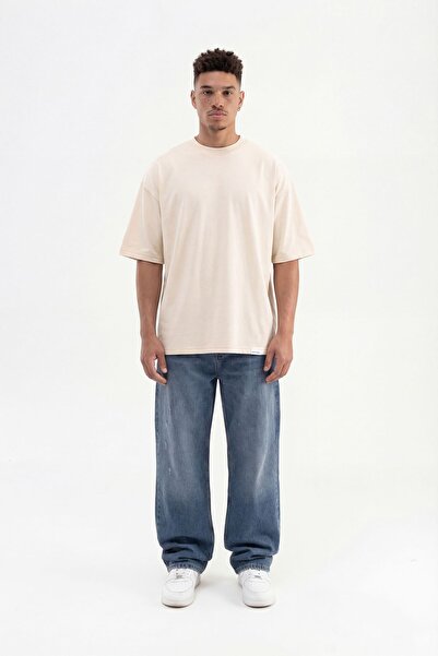 Machinist Tricou basic supradimensionat pentru bărbați – Galben deschis XS