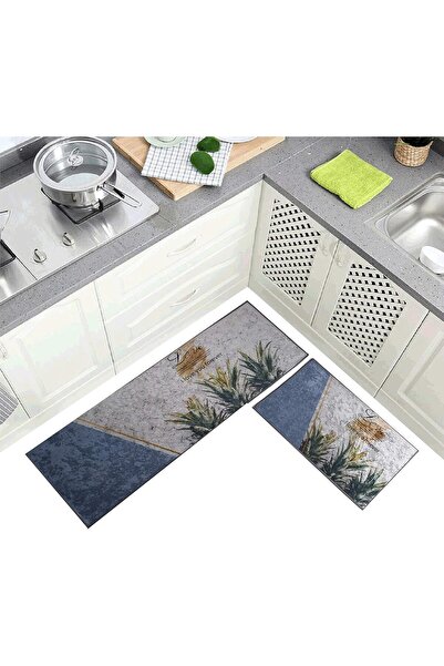 Generic Two pieces of non-slip multi-colored kitchen rug 122 x 40 cm + 60 x 4...