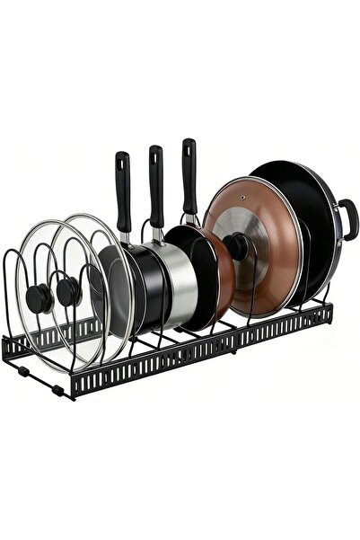 Generic SKY-TOUCH Expandable Pot and Pan Organizer Rack with 10 Adjustable Co...