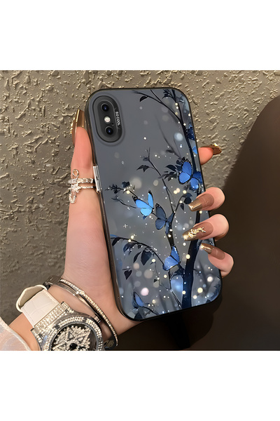PATTERNOVA iPhone XS Max Uyumlu Nazarik Kelebek Desenli, Tam Kaplama Koruma, ...