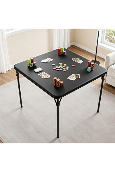 Garvee PU Padded Folding Card Table, 33.6 Inch Square Water-Resistant Portabl...