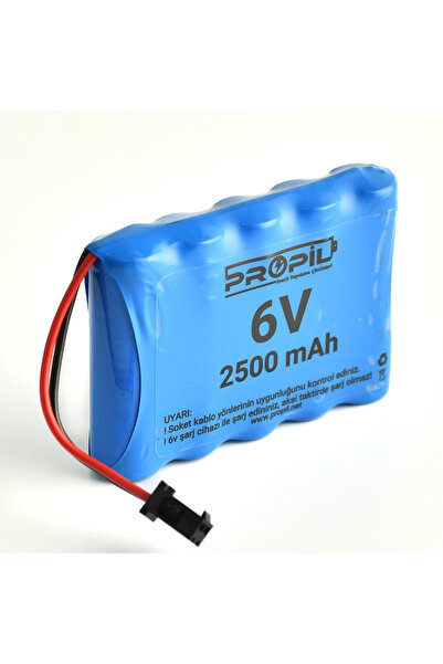 propil 6V 2500mAh Ni-MH AA SM2P Siyah Soketli Oyuncak Pili