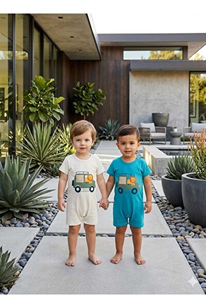 Babexi Çocuk Tulum Yazlık 2li Set Animal Desenli