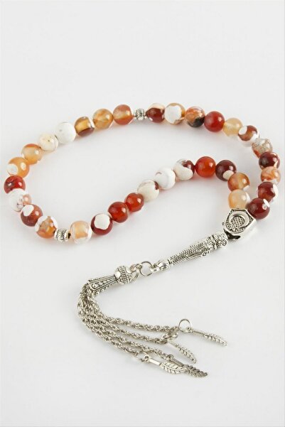 ZERO LAND Nhrhls Agate Natural Stone Prayer Beads 8 mm (131958) - Brown