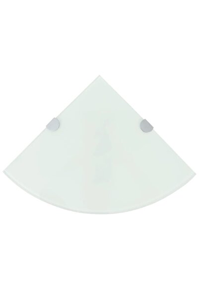 vidaxl Corner shelf with chrome supports, glass, 35 x 35 cm, white