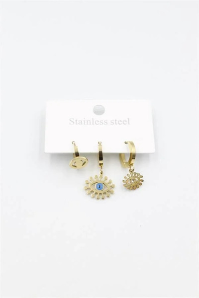 Marsilyan Nvdn- Ieg - 3-Piece Eye Earrings - Gold Iegrs-Nvdn1