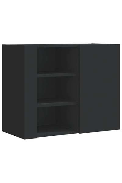 vidaxl Dulap de perete, negru, 75x35x60 cm, lemn prelucrat