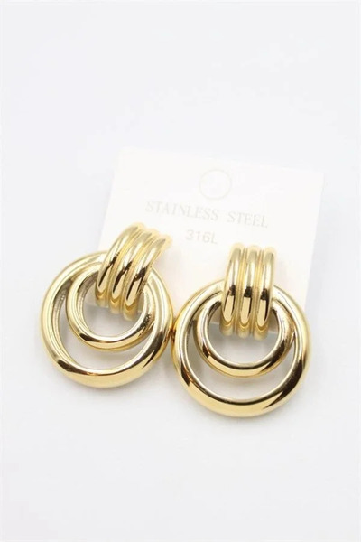 Marsilyan Nvdn- Ieg - Steel Hoop Earrings - Gold Iegrs-Nvdn1