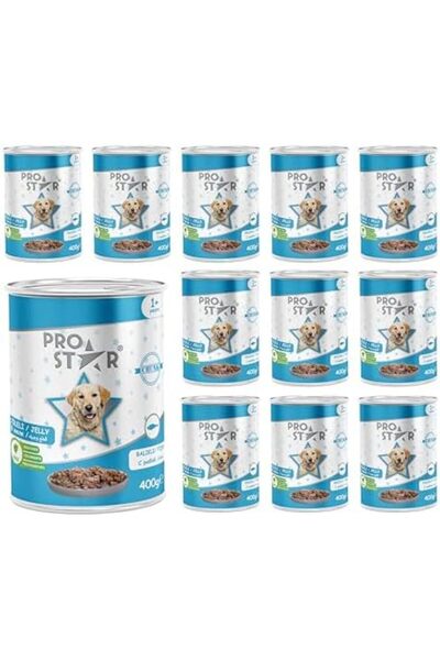 Terra Organik Prostar Yetişkin Köpek Balıklı ve Jöleli Konserve Mama 400 Gr x 12 adet Terra Organik