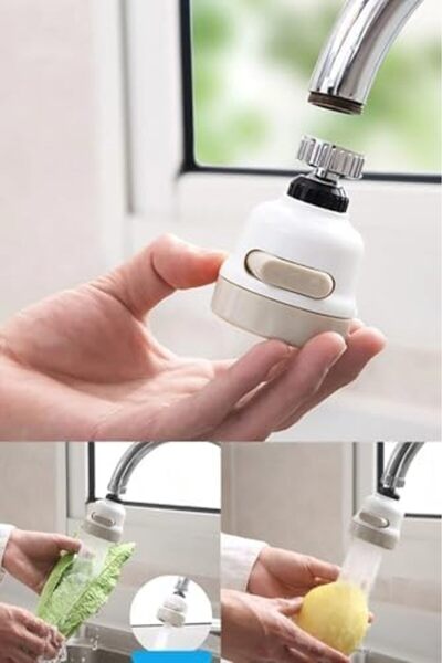 Yıldızan Terra Organic Water-Saving 3-Function Kitchen Faucet Head with 360 D...