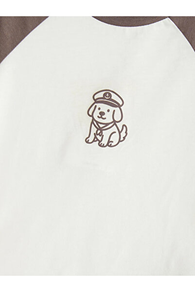 LC Waikiki Ecru Printed Baby Boy T-Shirt