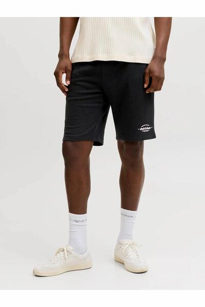Jack & Jones Jpstgordon Brandon Sweat Shorts Mıd Siyah Erkek Şort 12292136