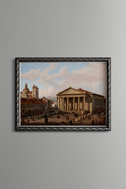 epiqart Historic European City - Vintage Patterned Frame - Slim Model