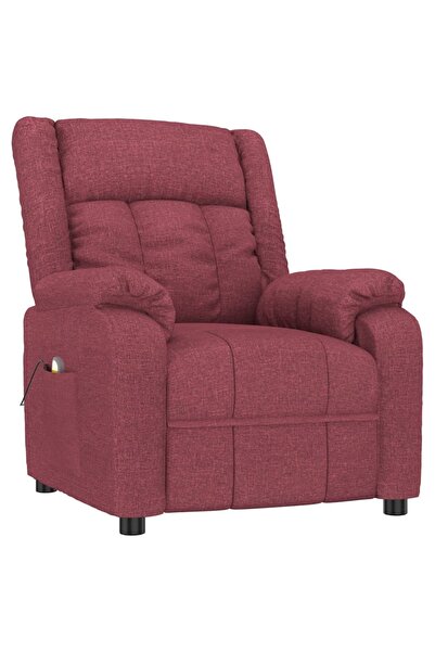 vidaxl Fotoliu de masaj, roșu vin, material textil