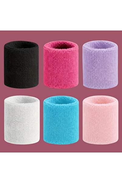 6Pcs Multicolor Women Towel Bracelet Sweatband Sports Bracelet Cotton