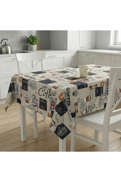 NufJoy Waterproof Tablecloth , Teflon Treated, Anti-Stain, Premium Cotton Tex...