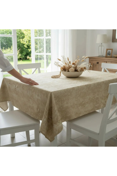 NufJoy Waterproof Tablecloth , Teflon Treated, Anti-Stain, Premium Cotton Tex...