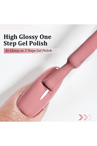 JODSONE Ojă semipermanentă roz, 16.5ml, Ojă gel roz 3-în-1 One Step, Soak Off...