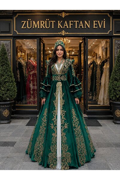 ZK ZÜMRÜT KAFTAN Yeşil Kına Kaftanı/Green Henna Bride Caftan